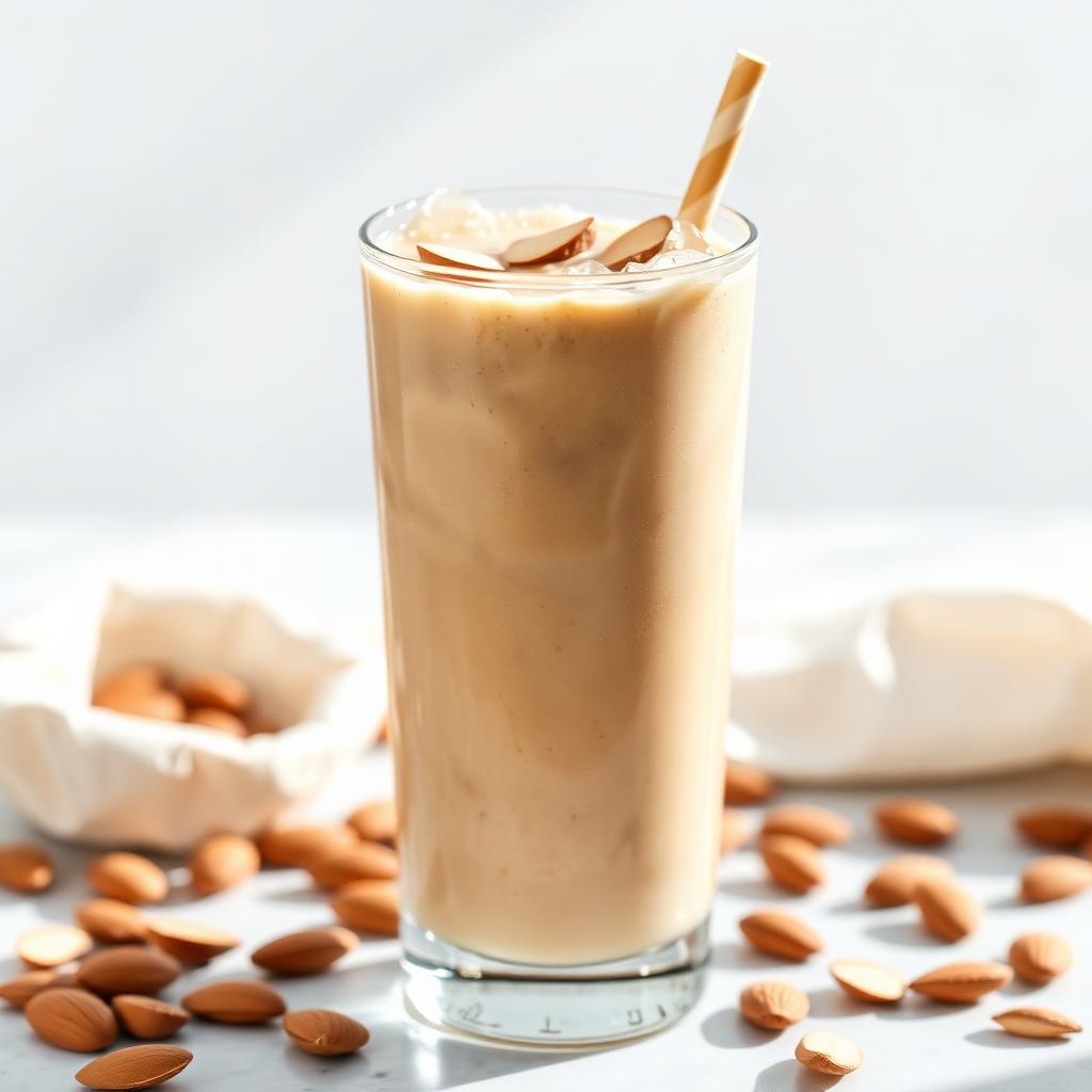 Frullato al caffè con ghiaccio e mandorle